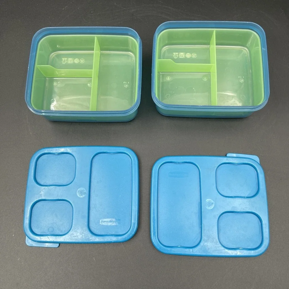 Rubbermaid LunchBlox Entrée Containers 6 Pc Set 2 Lids 2 Dividers BPA Free